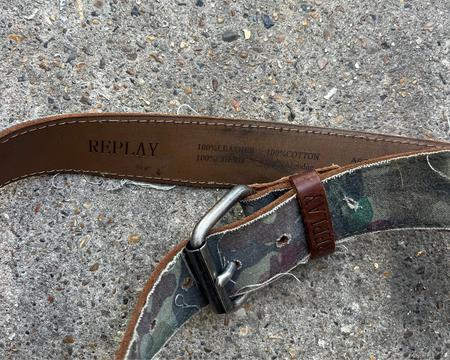 2000’s REPLAY camouflage denim contrast belt - 30’’ waist
