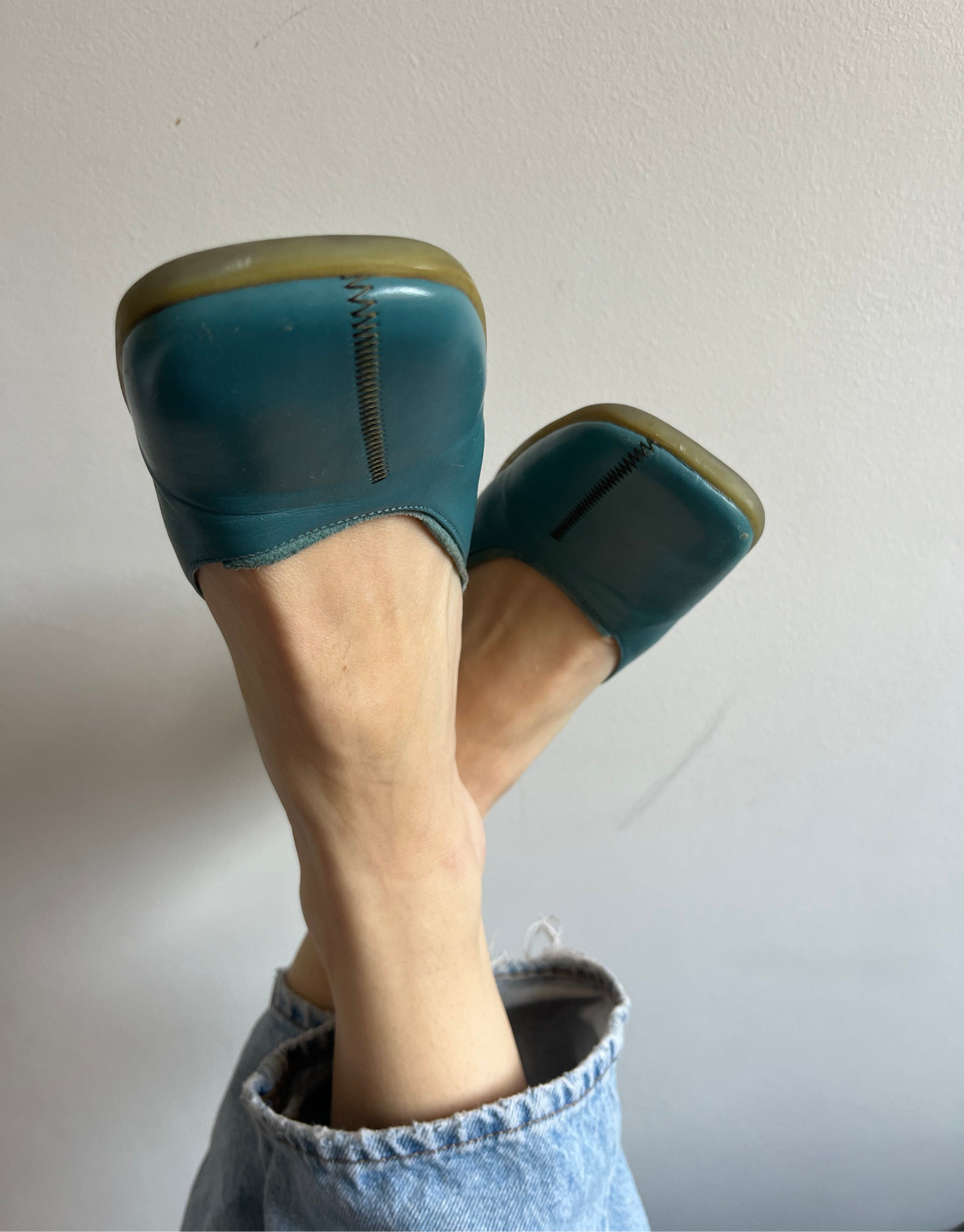 Vintage Y2K designer square toe heels
