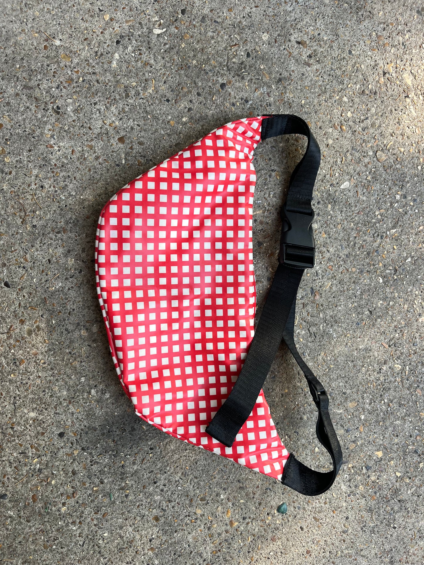Sonia Rykel red gingham bum bag with apple detail