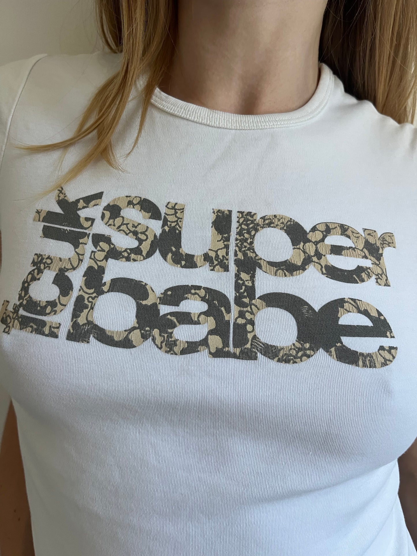 FCUK y2k super babe camo tshirt