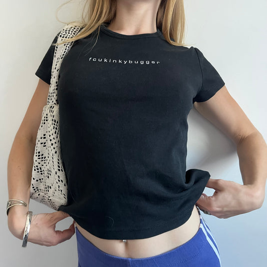 FCUK black slogan graphic t shirt