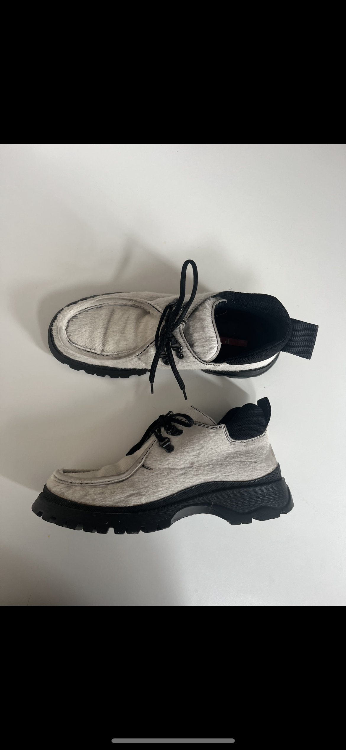 90's Prada pony fur ankle boots