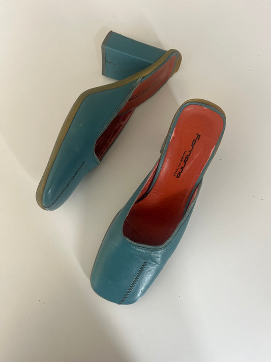 Vintage Y2K designer square toe heels