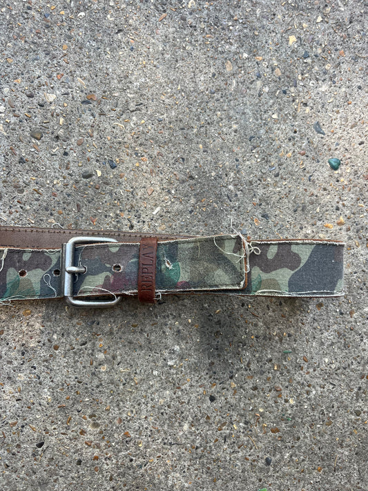 2000’s REPLAY camouflage denim contrast belt - 30’’ waist
