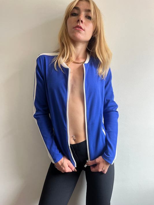 Bikkembergs Y2K track jacket in blue and white