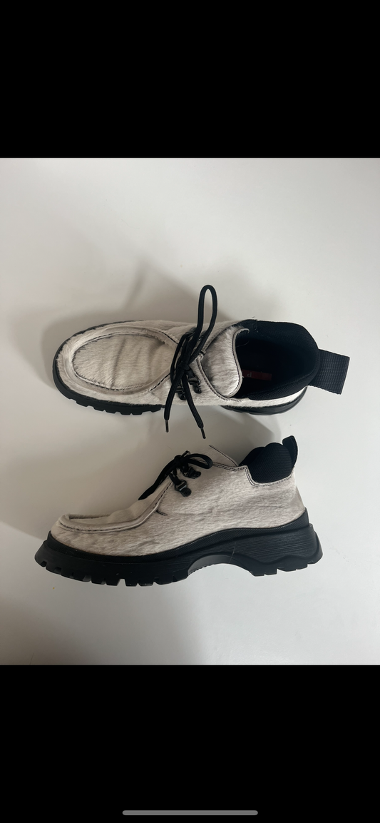 90's Prada pony fur ankle boots